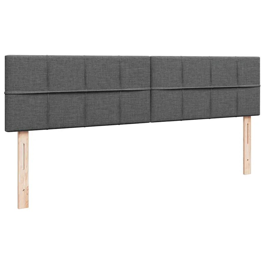 Cadre de lit ottoman avec matelas gris foncé 160x200cm tissu - 9