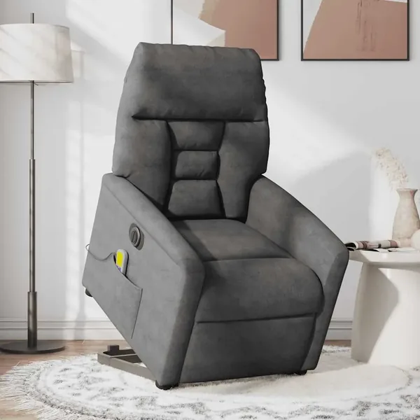 Fauteuil inclinable de massage électrique gris foncé