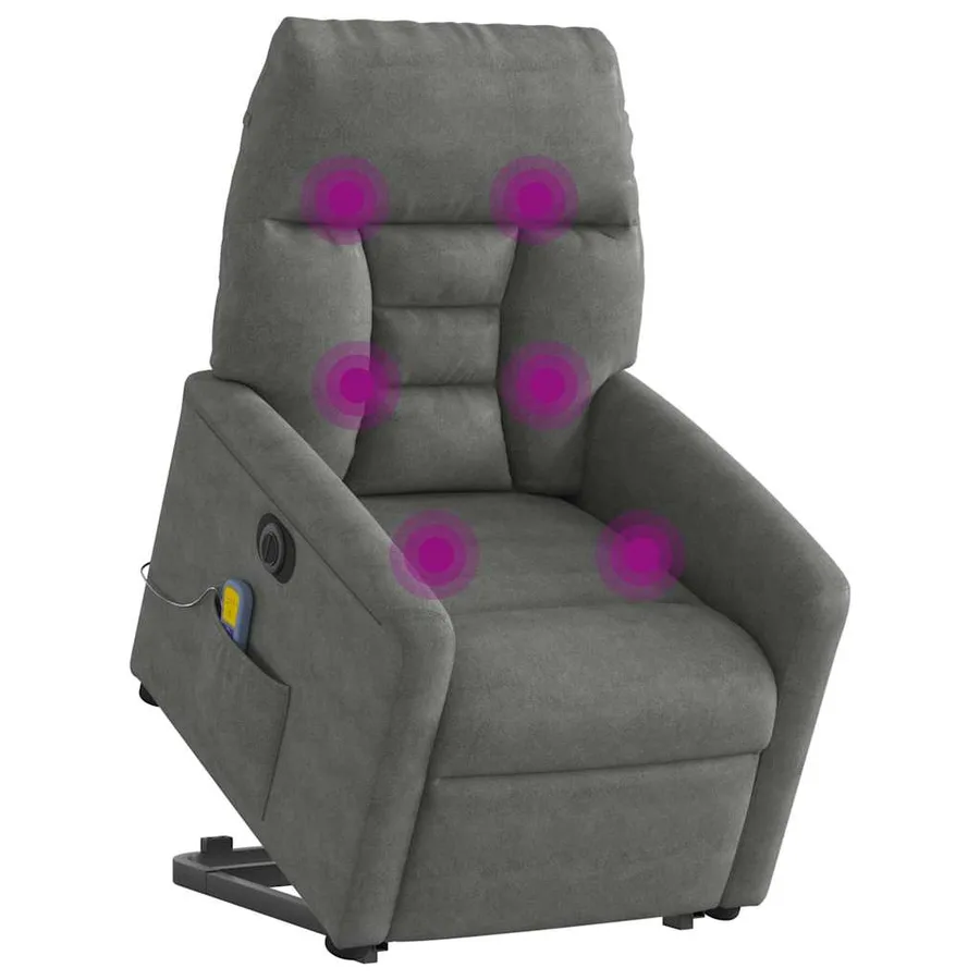 Fauteuil inclinable de massage électrique gris foncé - 3