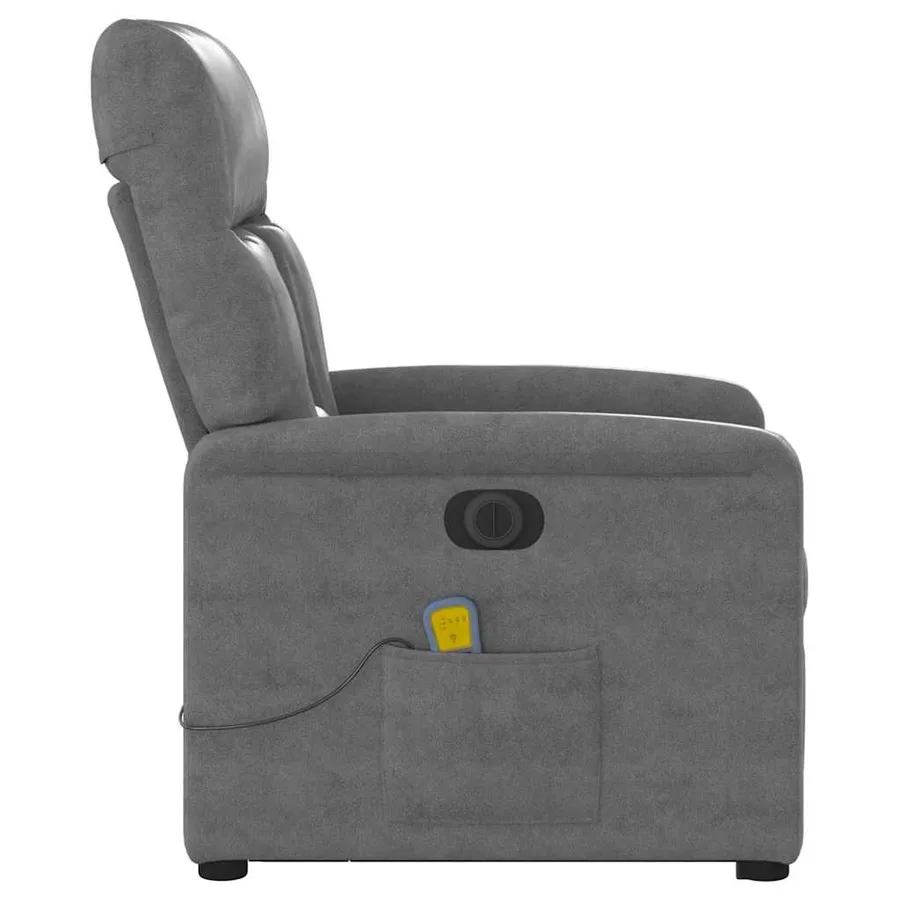 Fauteuil inclinable de massage électrique gris foncé - 6