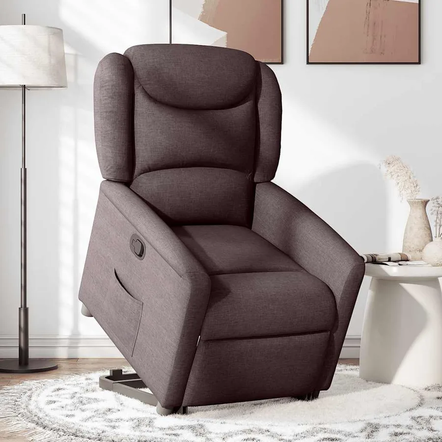 Fauteuil inclinable marron foncé tissu - 2