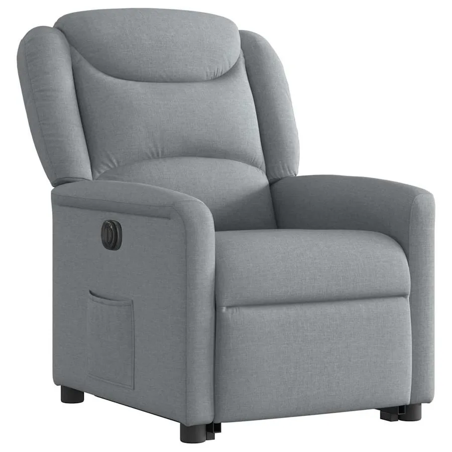Fauteuil inclinable électrique gris clair tissu - 4