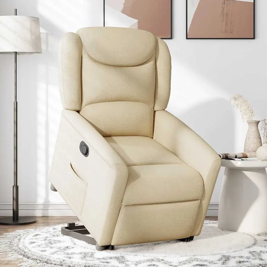 Fauteuil inclinable Crème Tissu - 2