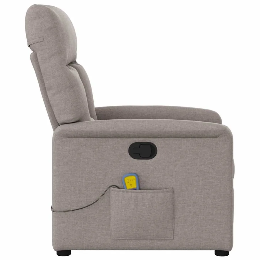 Fauteuil de massage inclinable Taupe Tissu - 4