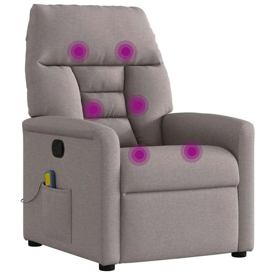 Fauteuil de massage inclinable Taupe Tissu - 7