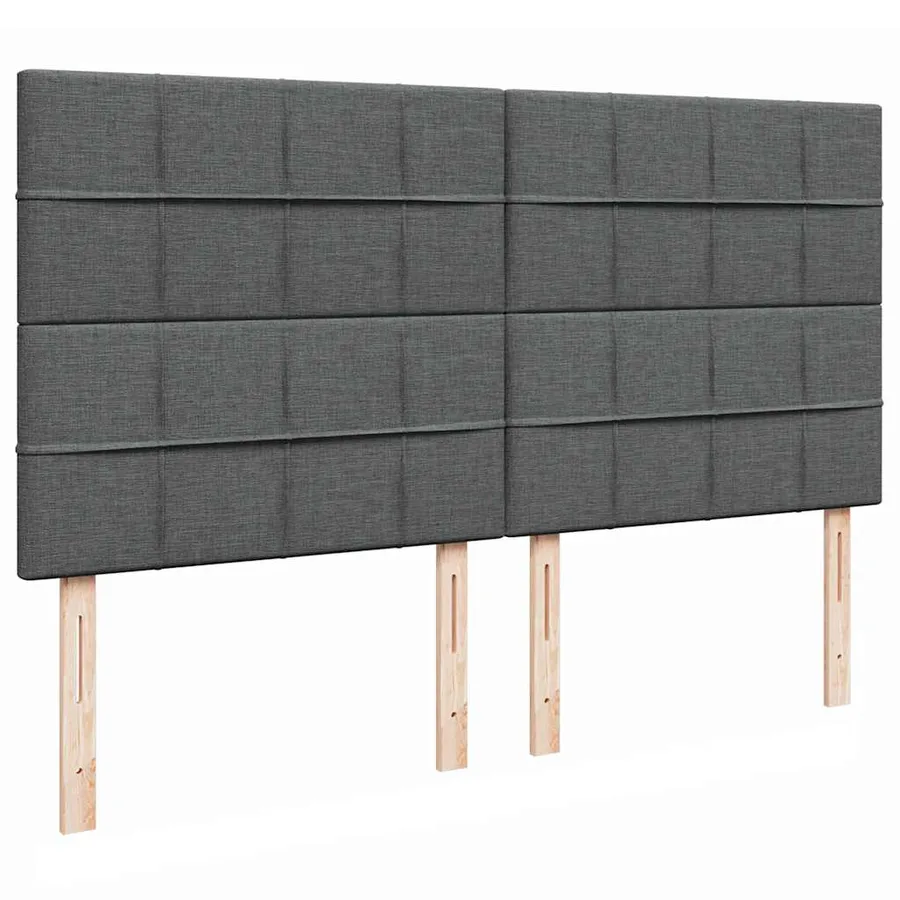 Cadre de lit ottoman avec matelas gris foncé 160x200cm tissu - 10
