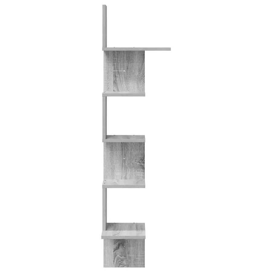 Étagère d'angle murale sonoma gris 32x32x127,5 cm - 5
