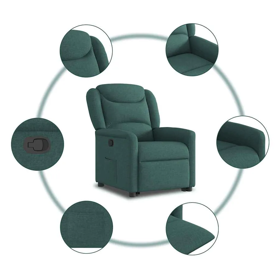 Fauteuil inclinable vert foncé tissu - 10