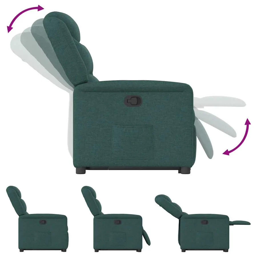 Fauteuil inclinable vert foncé tissu - 9