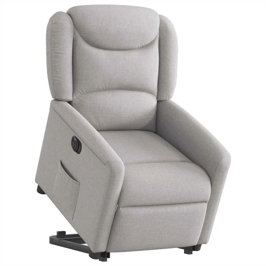 Fauteuil inclinable électrique gris nuage tissu - 3