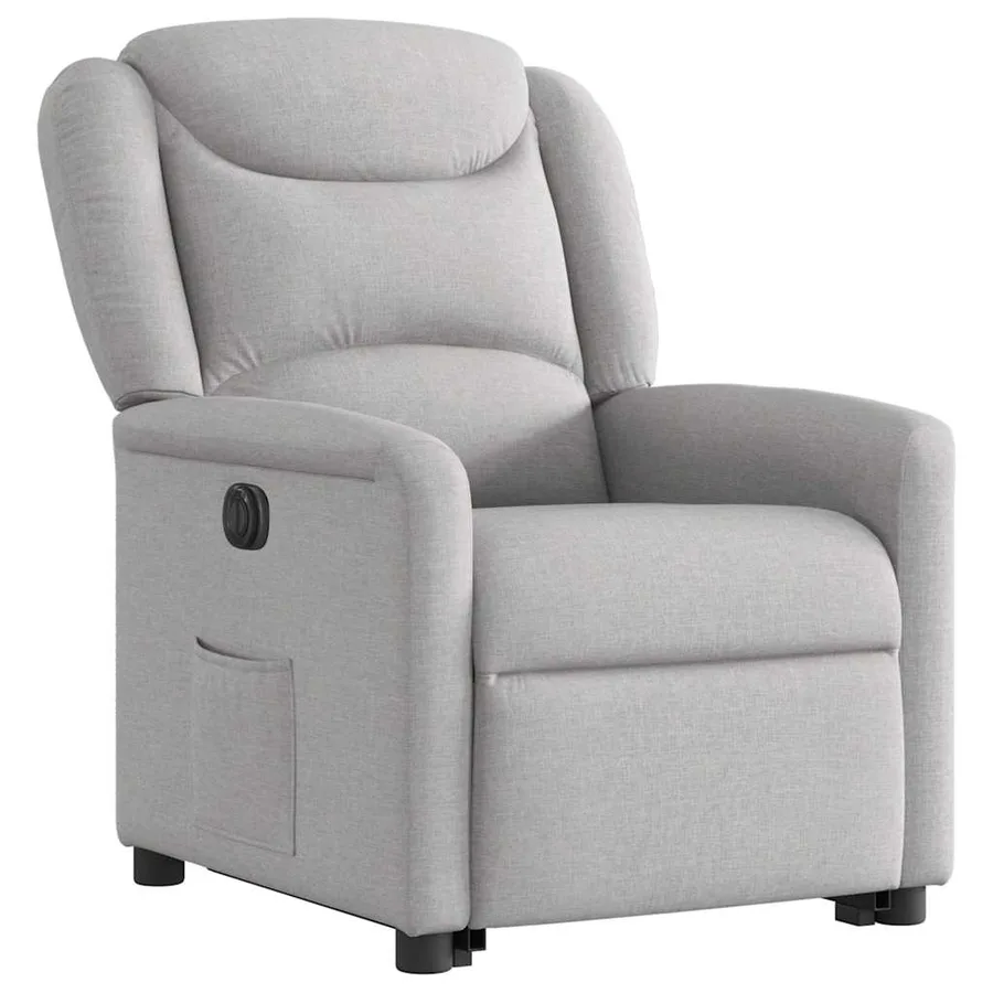 Fauteuil inclinable électrique gris nuage tissu - 4