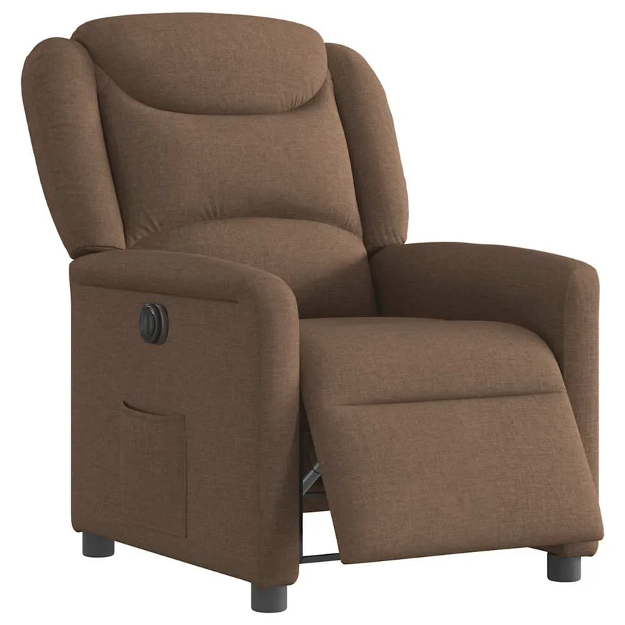 Fauteuil inclinable électrique Marron Tissu - 3