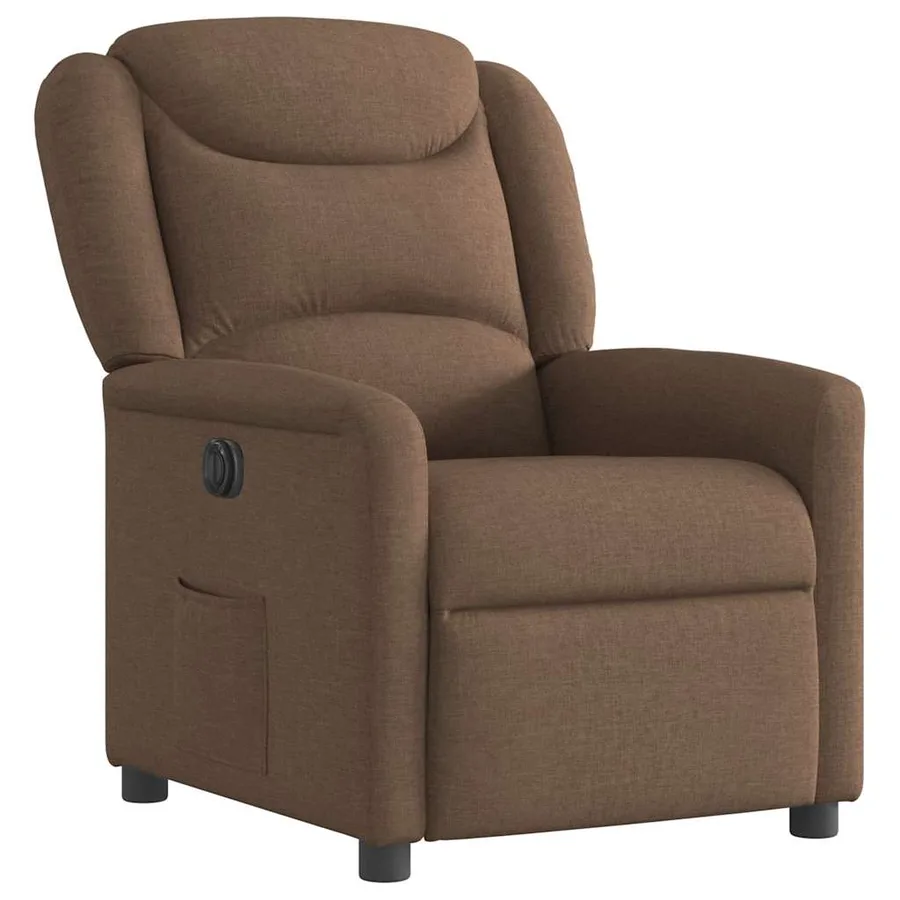 Fauteuil inclinable électrique Marron Tissu - 4