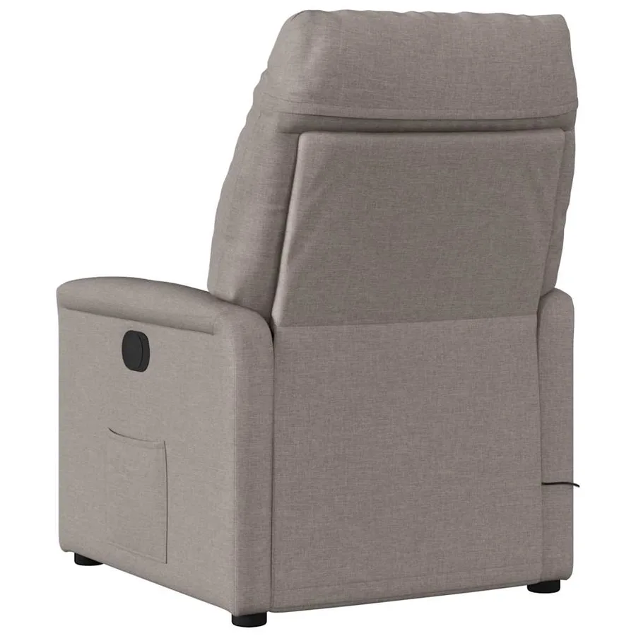 Fauteuil de massage inclinable électrique Taupe Tissu - 7