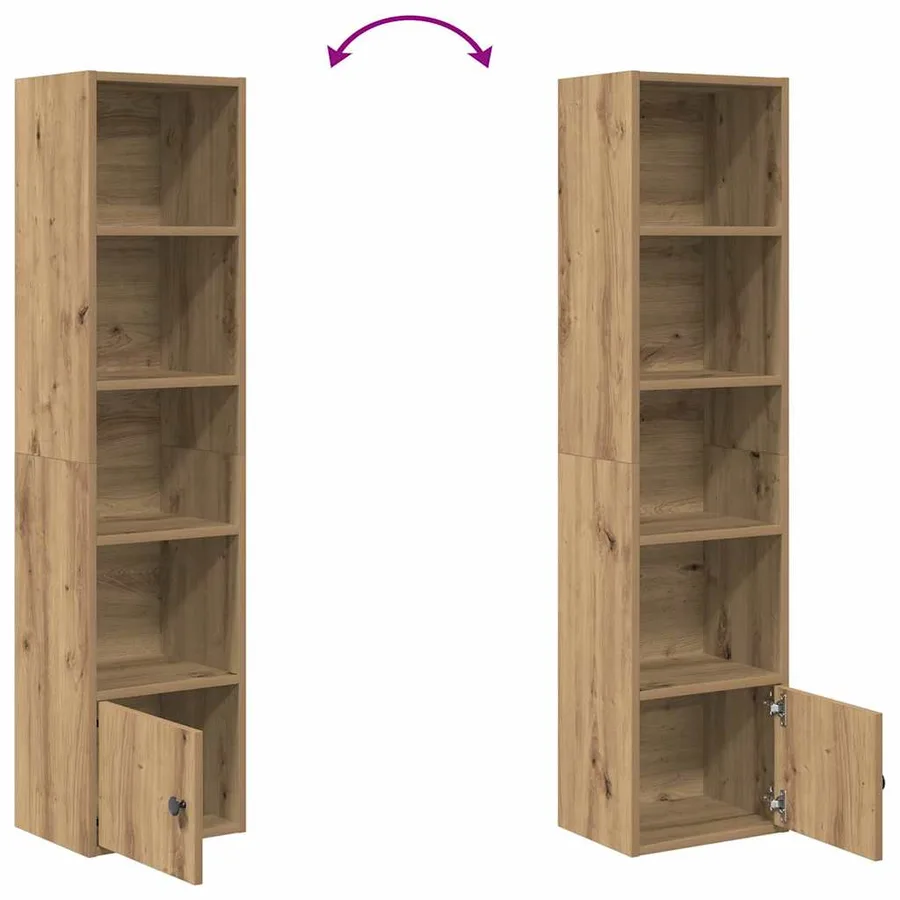 Bibliothèque chêne artisanal 31x24x127 cm bois d'ingénierie - 7