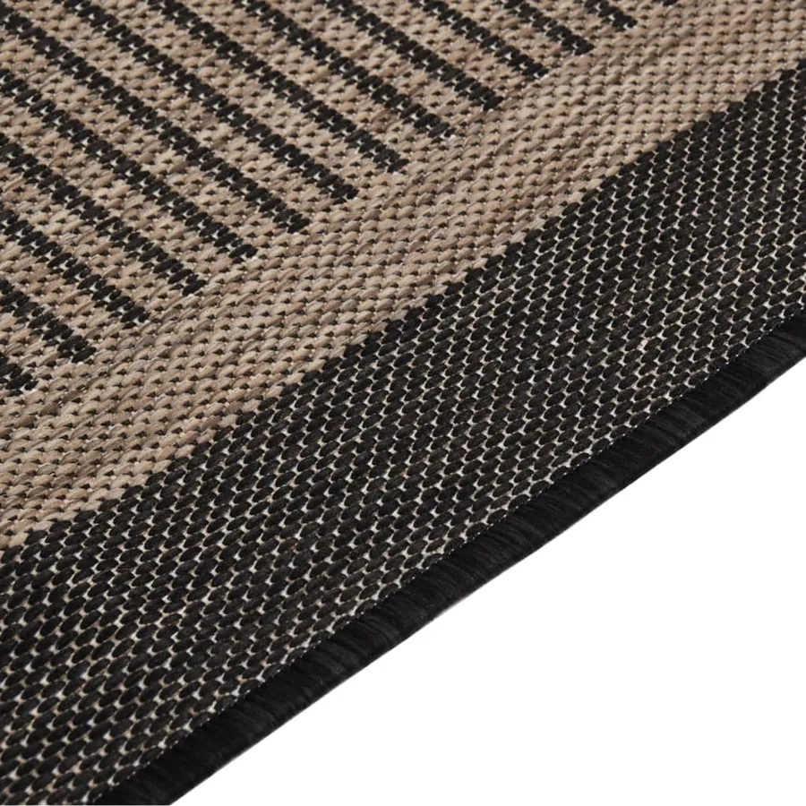 Tapis à tissage plat d'extérieur 160x230 cm Marron foncé - 4
