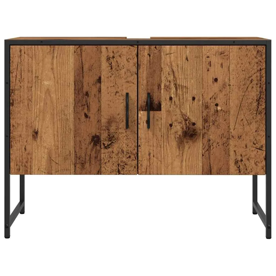 Armoire de salle de bain vieux bois 80x33x60 cm bois ingénierie - 4
