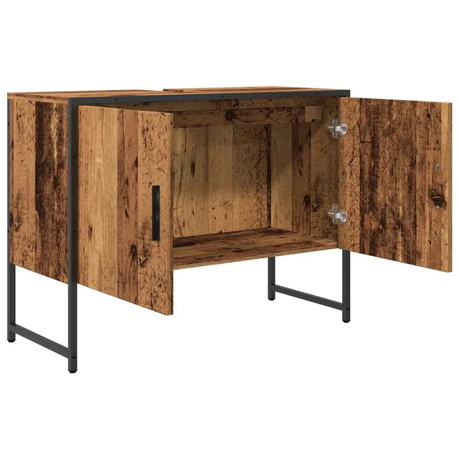 Armoire de salle de bain vieux bois 80x33x60 cm bois ingénierie - 5
