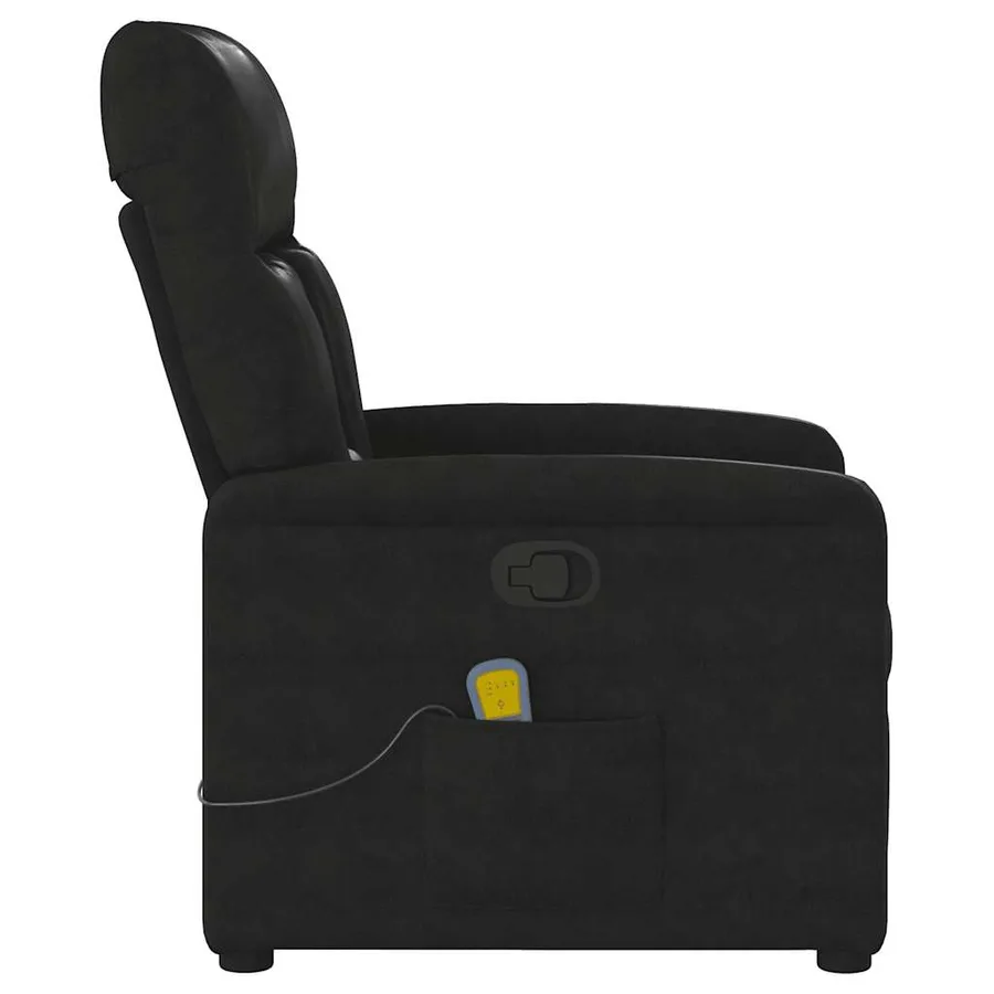 Fauteuil inclinable de massage noir tissu microfibre - 4