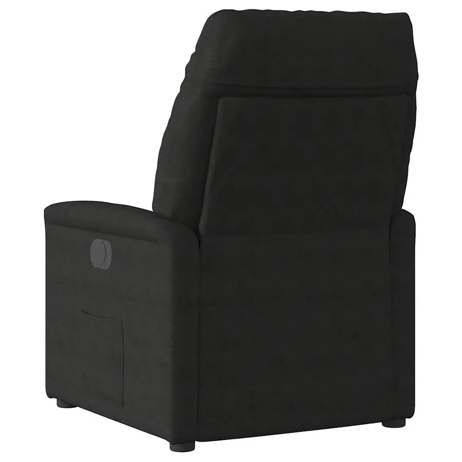 Fauteuil inclinable de massage noir tissu microfibre - 5