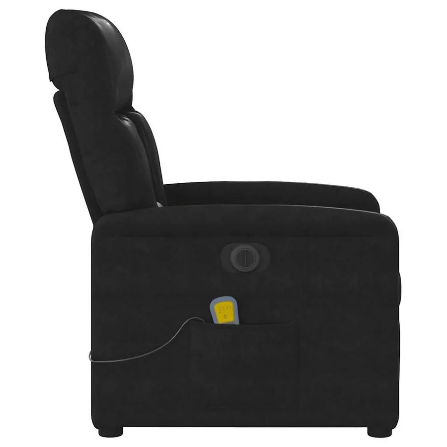 Fauteuil inclinable de massage électrique noir tissu microfibre - 6