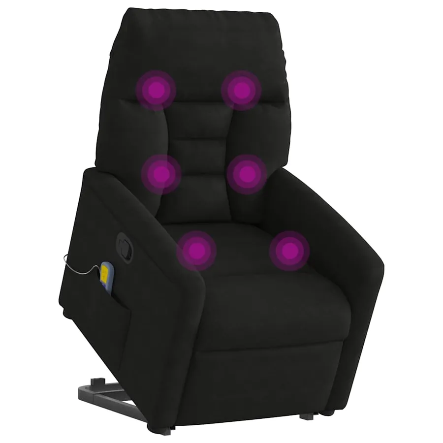 Fauteuil inclinable de massage noir tissu microfibre - 3