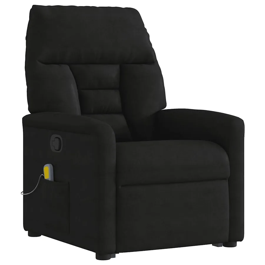 Fauteuil inclinable de massage noir tissu microfibre - 4
