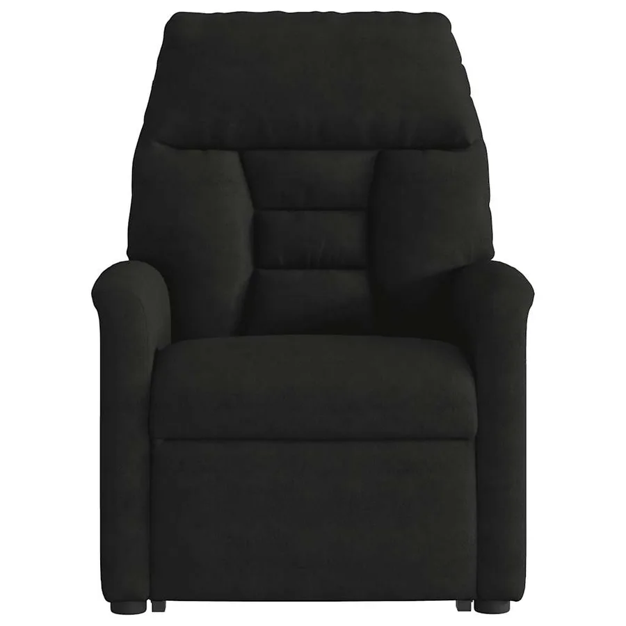 Fauteuil inclinable de massage noir tissu microfibre - 5