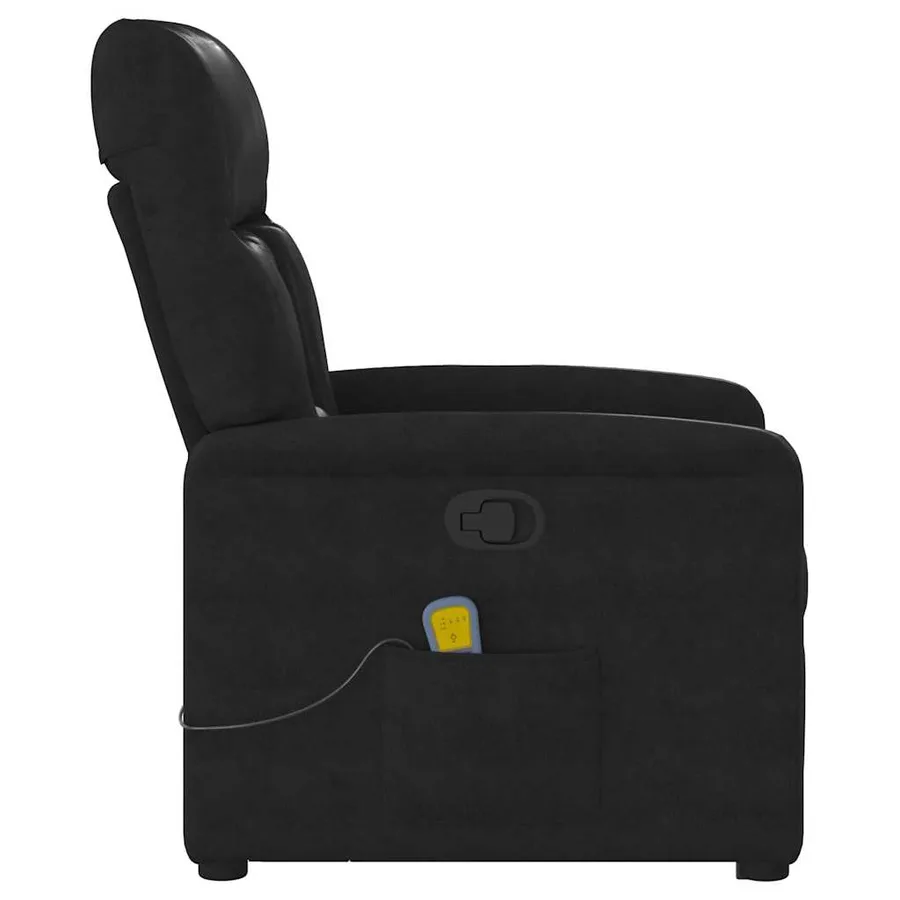 Fauteuil inclinable de massage noir tissu microfibre - 6