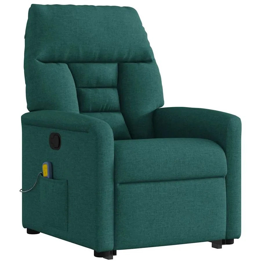 Fauteuil inclinable de massage Vert foncé Tissu - 4
