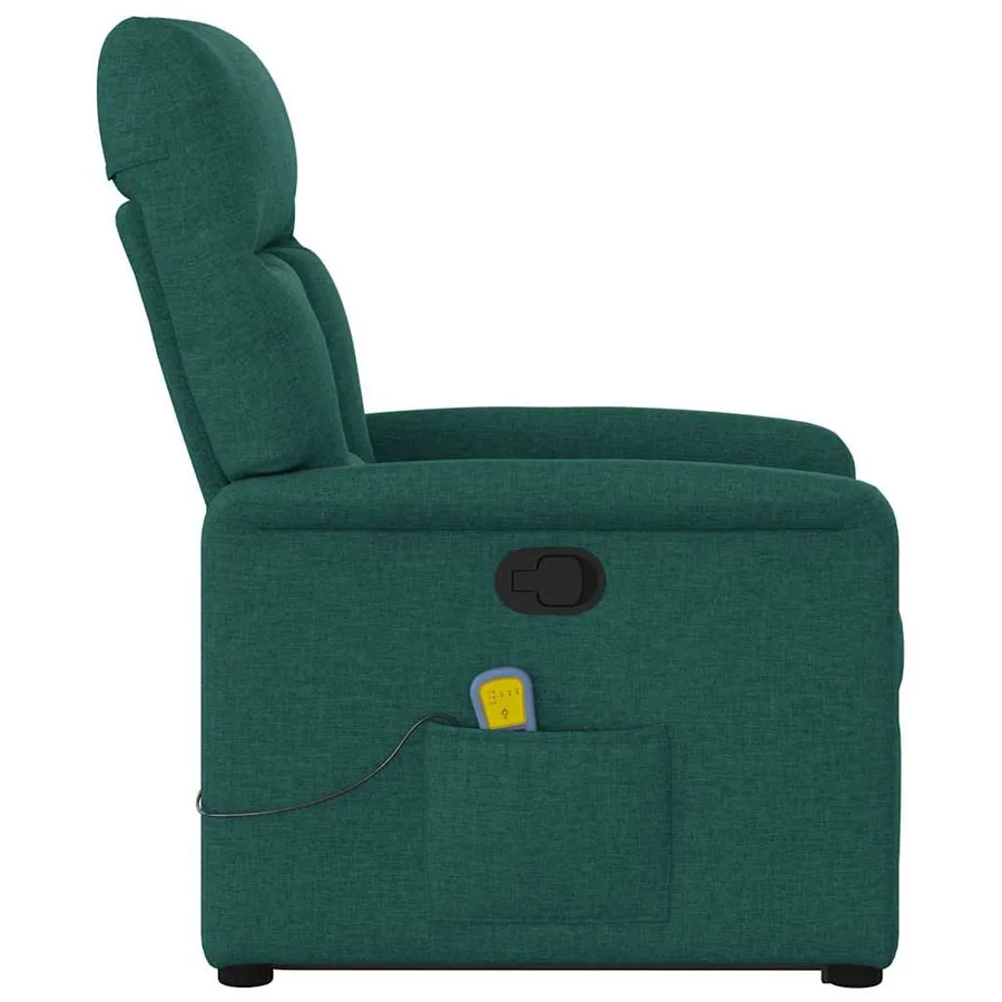 Fauteuil inclinable de massage Vert foncé Tissu - 6