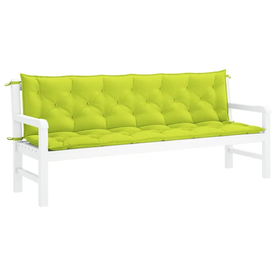 Coussin de banc de jardin vert vif 200x(50+50)x7cm tissu oxford - 4