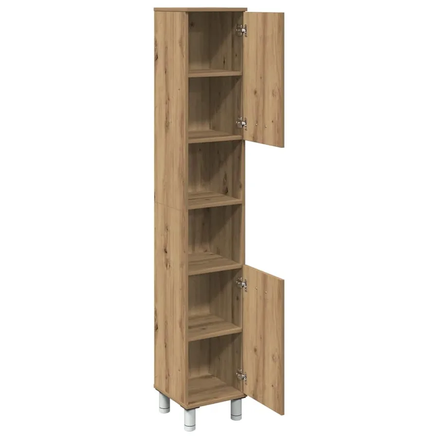 Armoire de salle de bain chêne artisanal 30x30x179 cm - 4