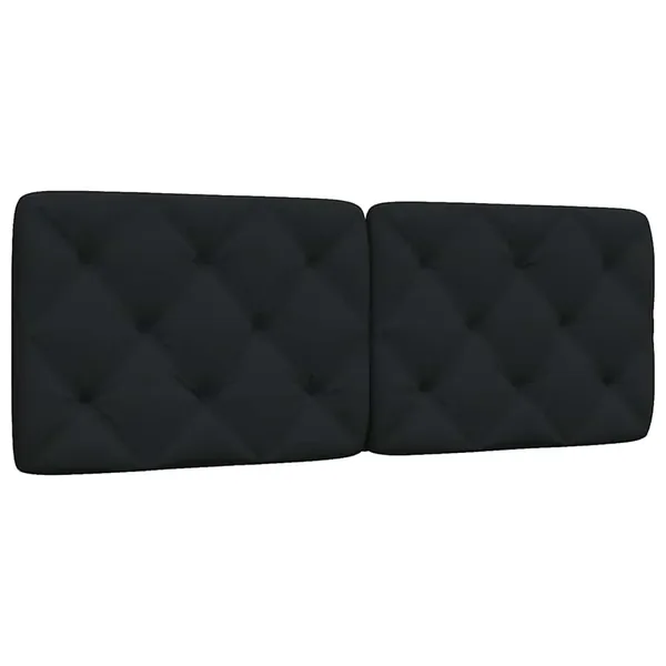 Coussin de tête de lit noir 120 cm tissu