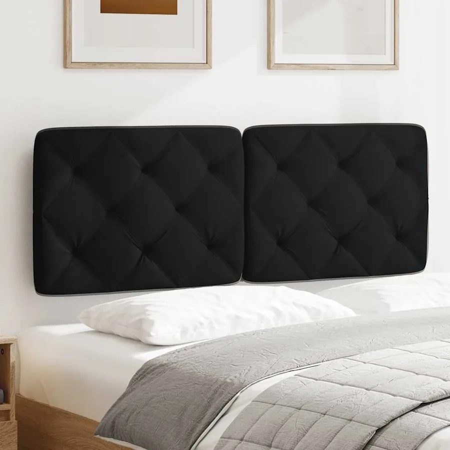Coussin de tête de lit noir 120 cm tissu - 3