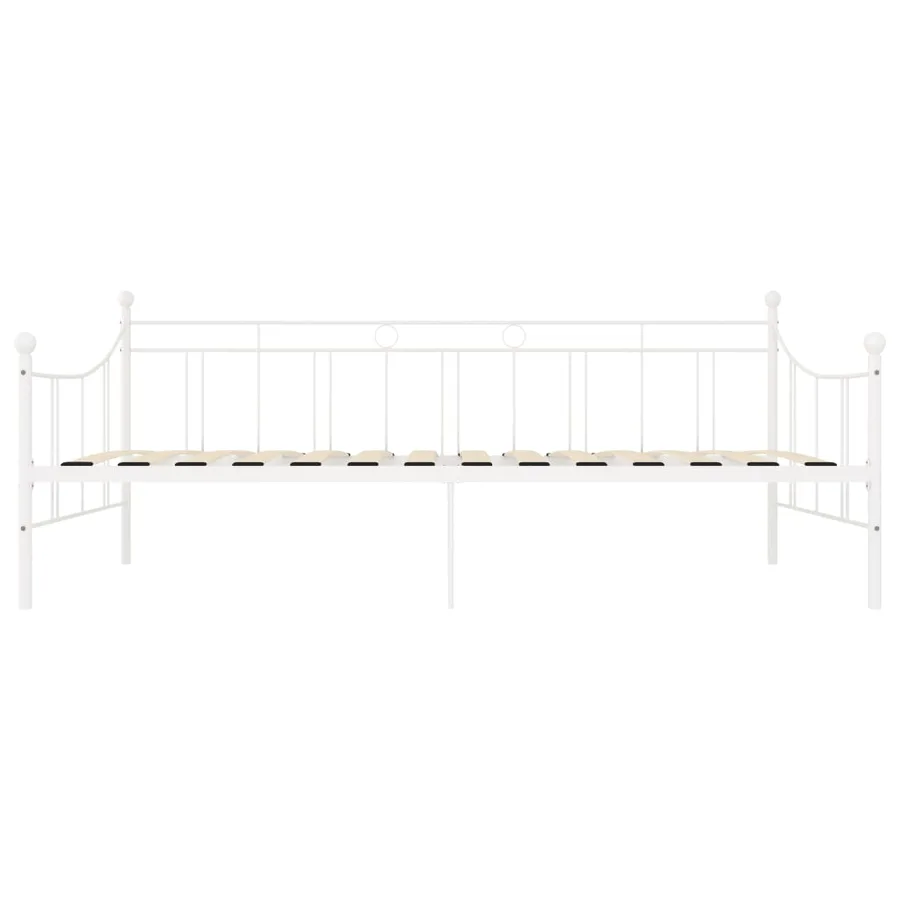 Cadre de lit de jour sans matelas blanc métal 90x200 cm - 4