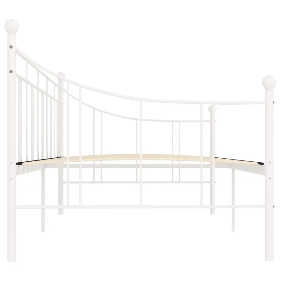 Cadre de lit de jour sans matelas blanc métal 90x200 cm - 5