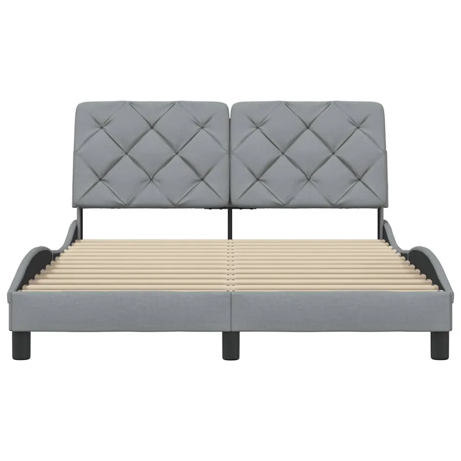 Cadre de lit sans matelas gris clair 120x200 cm tissu - 5
