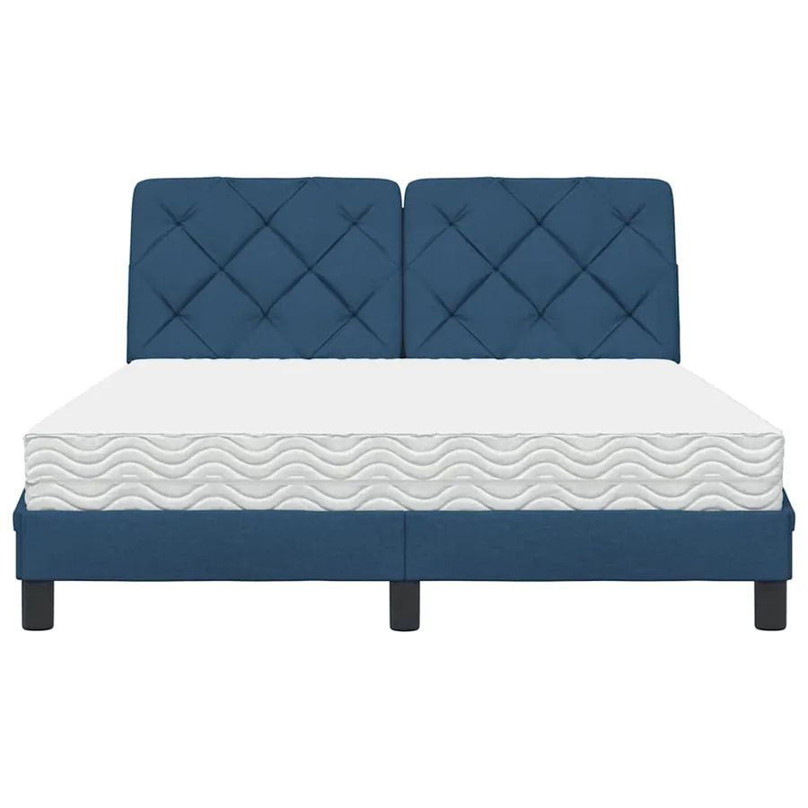 Lit avec matelas bleu 120x200 cm tissu - 5