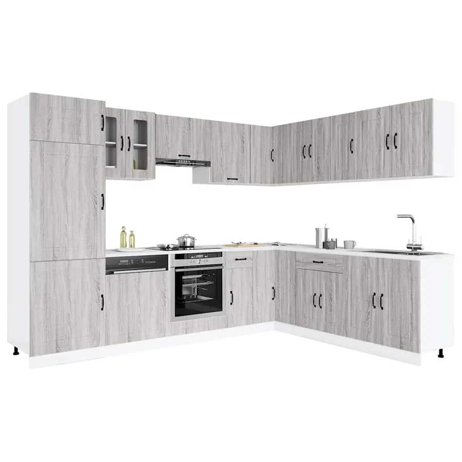 Ensemble d'armoires de cuisine 14 pcs Kalmar bois d'ingénierie