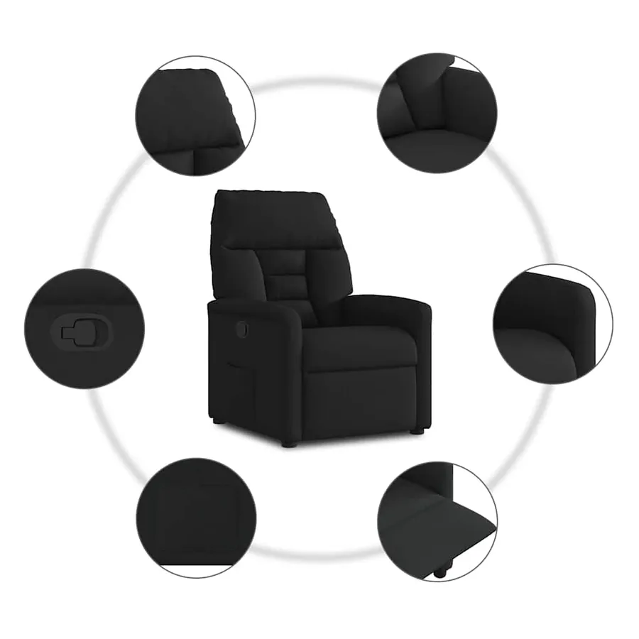 Fauteuil inclinable Noir Tissu - 7
