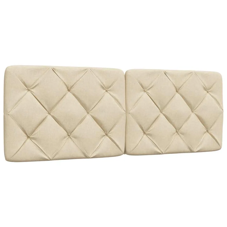 Cadre de lit avec LED sans matelas crème 120x200 cm tissu - 7
