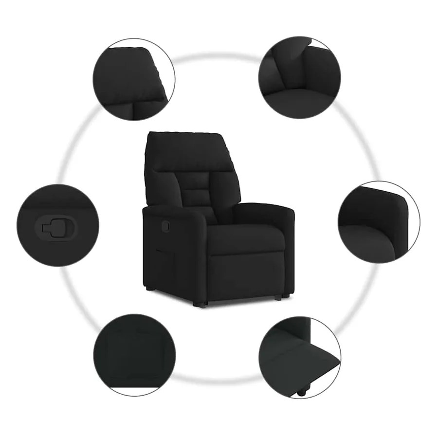 Fauteuil inclinable noir tissu - 10