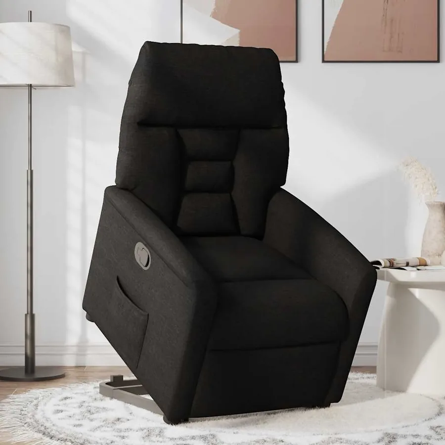 Fauteuil inclinable noir tissu - 2