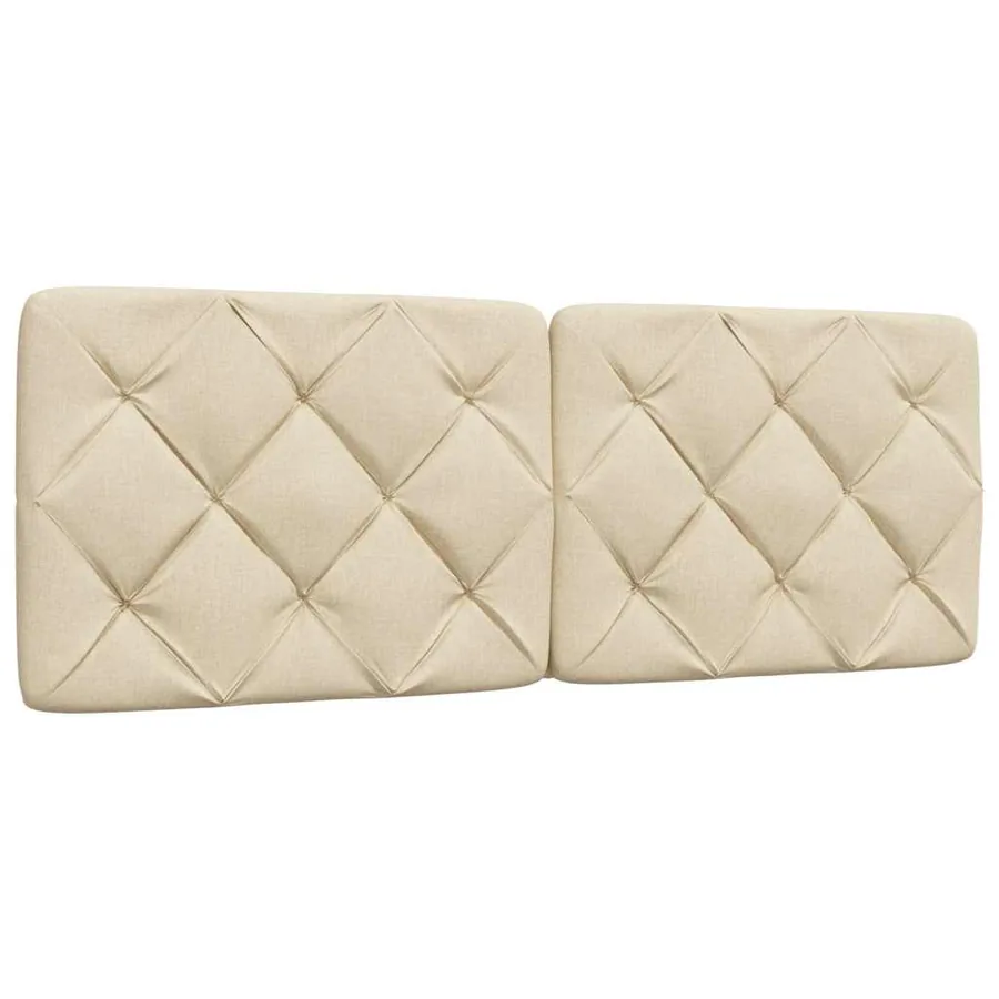 Cadre de lit avec LED sans matelas crème 140x190 cm tissu - 7
