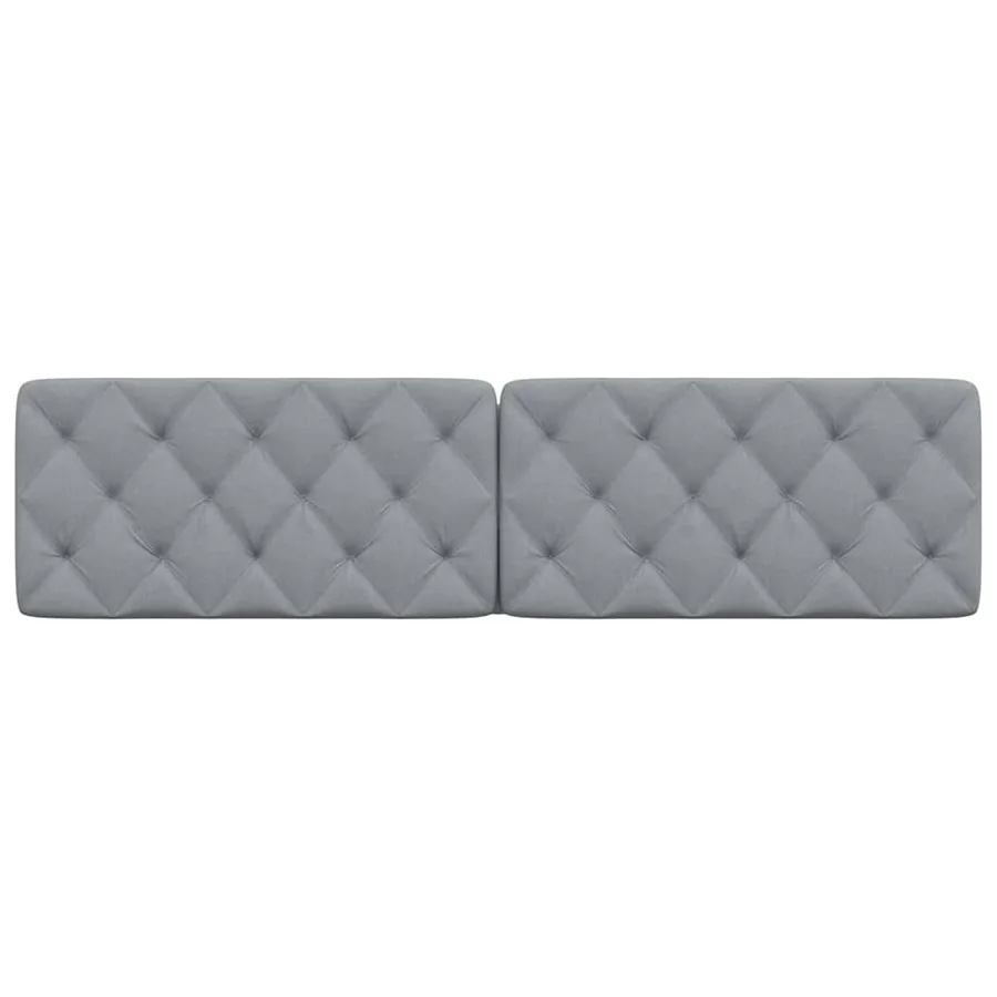 Coussin de tête de lit gris clair 200 cm tissu - 4