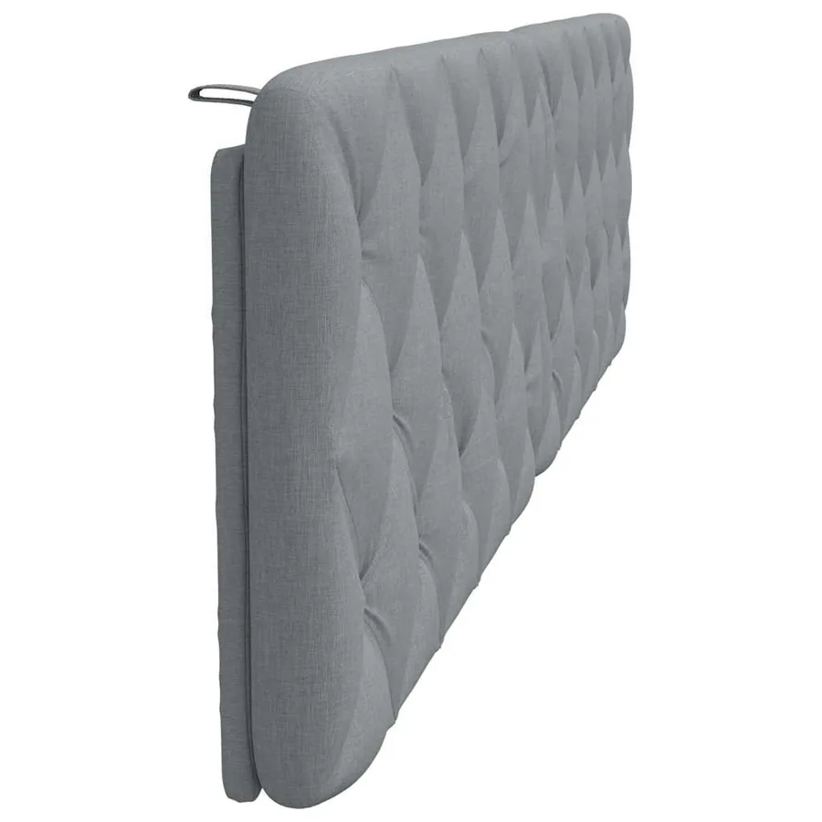 Coussin de tête de lit gris clair 200 cm tissu - 5