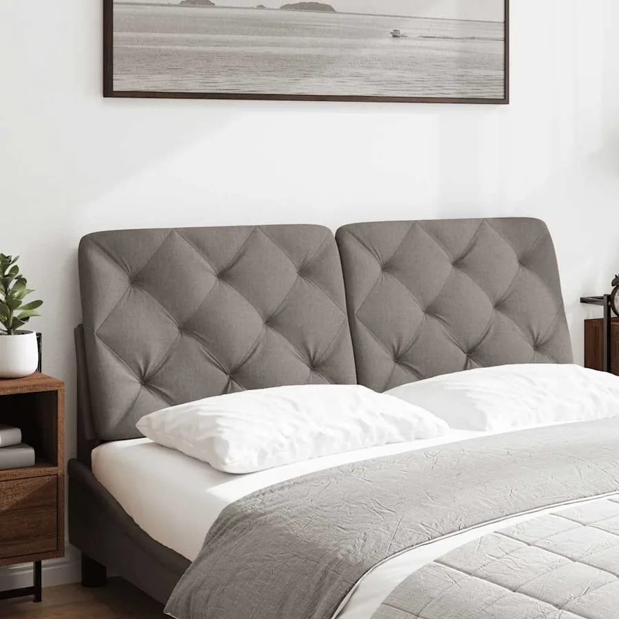 Coussin de tête de lit taupe 120 cm tissu - 2