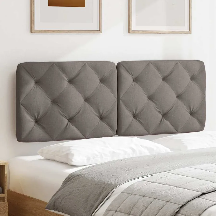 Coussin de tête de lit taupe 120 cm tissu - 3