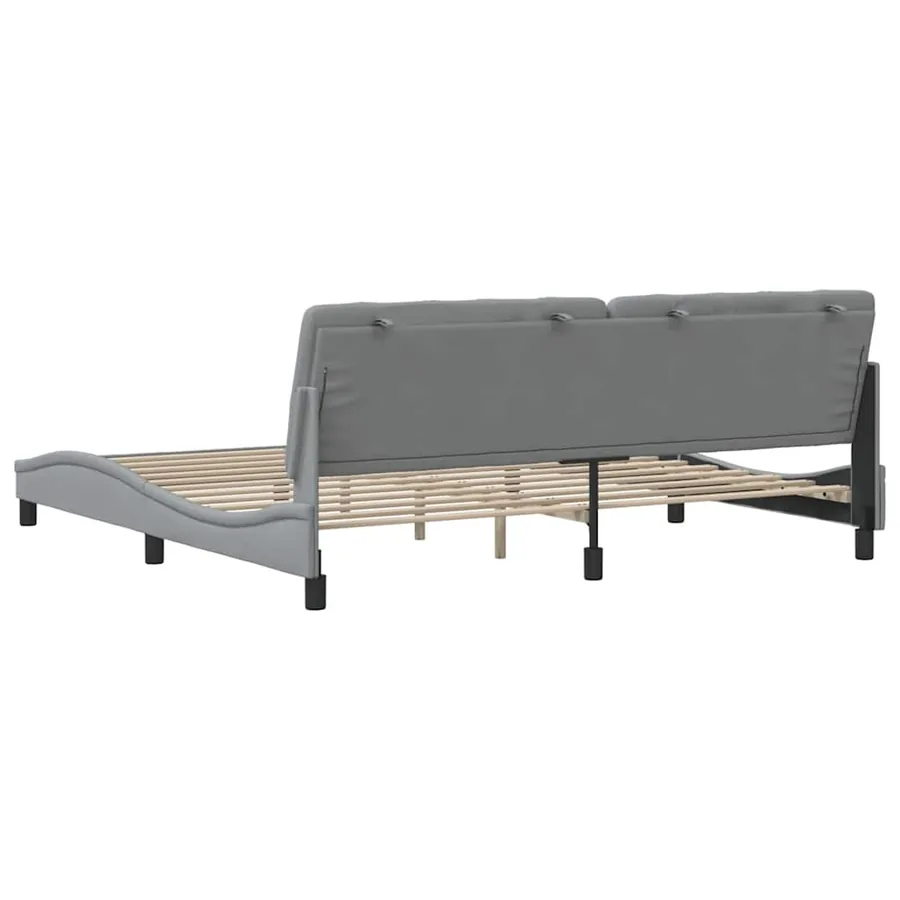 Cadre de lit sans matelas gris clair 200x200 cm tissu - 9
